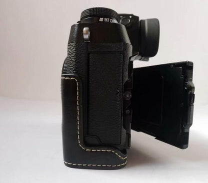 PU Leather Half Bottom Camera Protective Case for Fujifilm X-H1