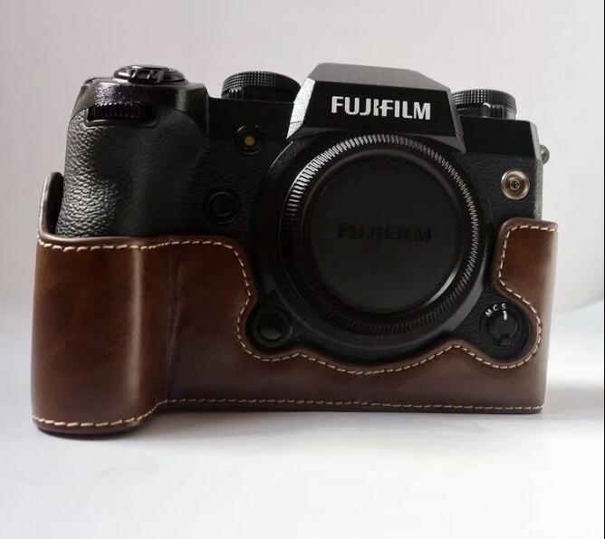 PU Leather Half Bottom Camera Protective Case for Fujifilm X-H1