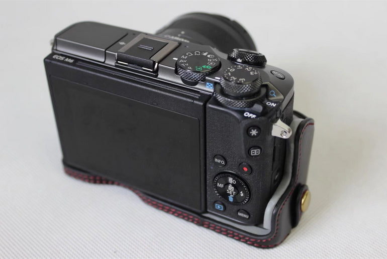 Half Camera PU Leather Protective Case for Canon EOS M6