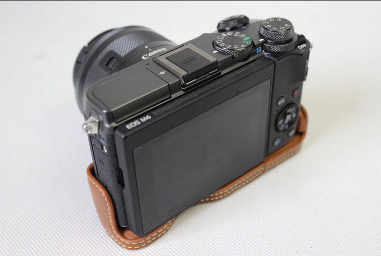 Half Camera PU Leather Protective Case for Canon EOS M6