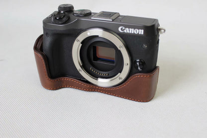 Half Camera PU Leather Protective Case for Canon EOS M6