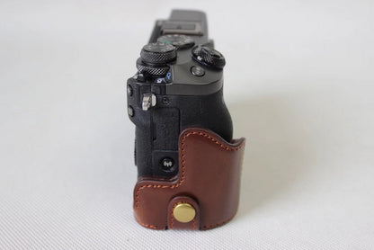 Half Camera PU Leather Protective Case for Canon EOS M6