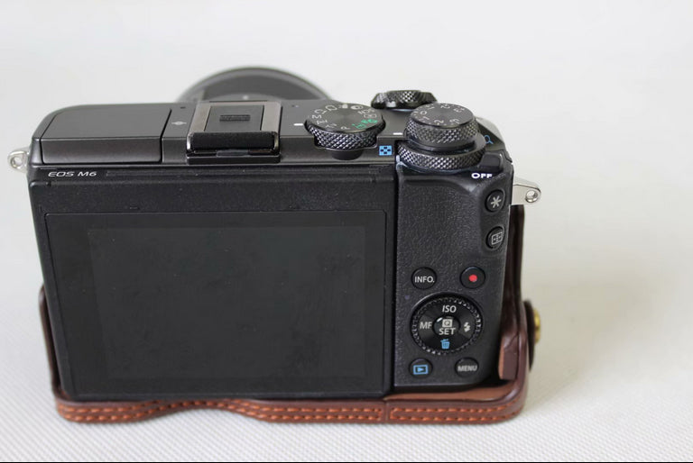 Half Camera PU Leather Protective Case for Canon EOS M6