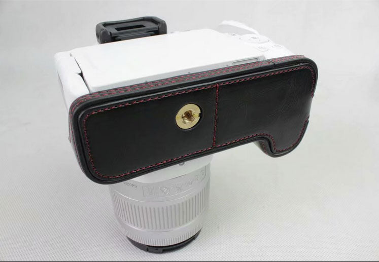 PU Leather Half Bottom Camera Protection Case for Canon EOS 200D