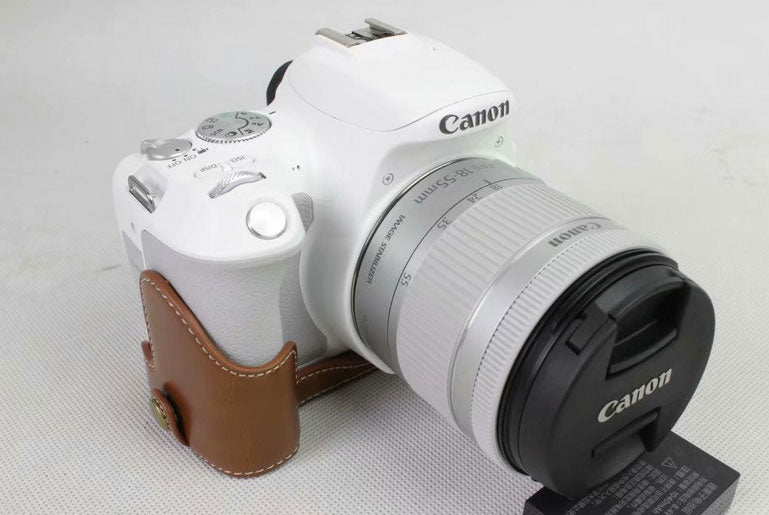 PU Leather Half Bottom Camera Protection Case for Canon EOS 200D