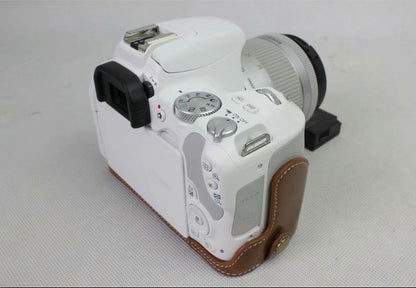 PU Leather Half Bottom Camera Protection Case for Canon EOS 200D