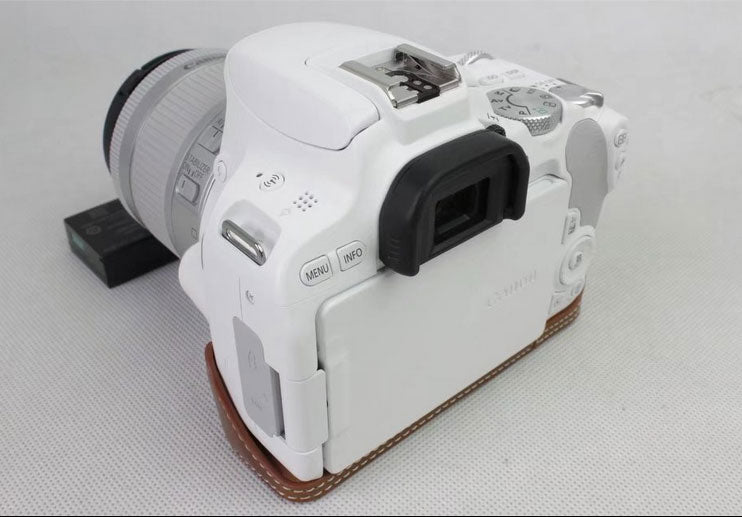 PU Leather Half Bottom Camera Protection Case for Canon EOS 200D