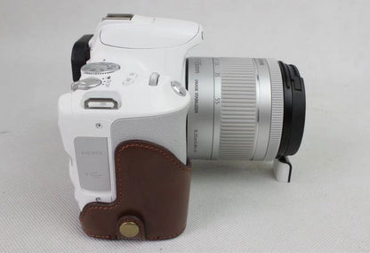 PU Leather Half Bottom Camera Protection Case for Canon EOS 200D