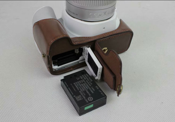 PU Leather Half Bottom Camera Protection Case for Canon EOS 200D