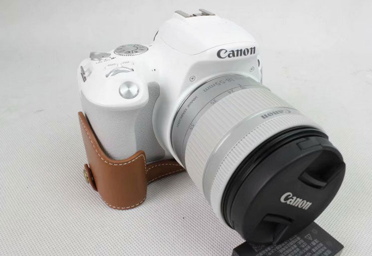 Genuine Leather Half Bottom Camera Protection Case for Canon EOS 200D