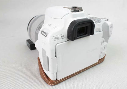 Genuine Leather Half Bottom Camera Protection Case for Canon EOS 200D