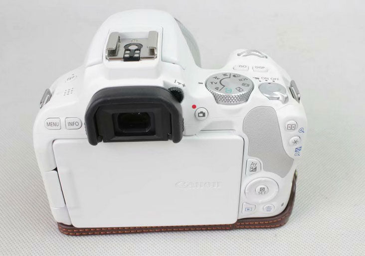 Genuine Leather Half Bottom Camera Protection Case for Canon EOS 200D