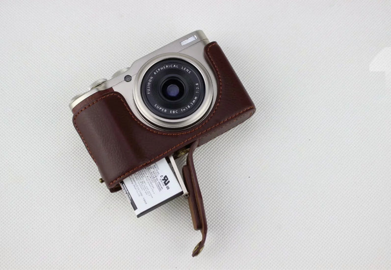 Genuine Leather Half Bottom Camera Protection Case for Fujifilm XF10 Digital Compact Camera