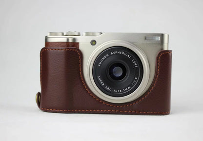 Genuine Leather Half Bottom Camera Protection Case for Fujifilm XF10 Digital Compact Camera