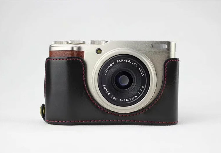 PU Leather Half Bottom Camera Bag Case for Fujifilm XF10 Digital Compact Camera