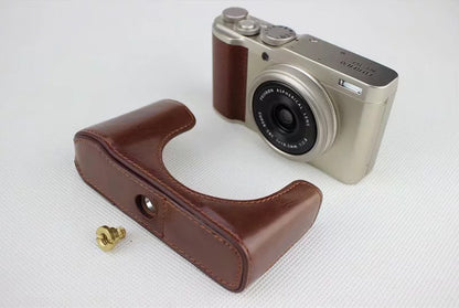 PU Leather Half Bottom Camera Bag Case for Fujifilm XF10 Digital Compact Camera