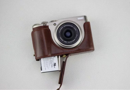 PU Leather Half Bottom Camera Bag Case for Fujifilm XF10 Digital Compact Camera