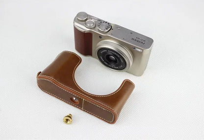 PU Leather Half Bottom Camera Bag Case for Fujifilm XF10 Digital Compact Camera