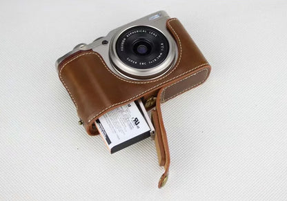 PU Leather Half Bottom Camera Bag Case for Fujifilm XF10 Digital Compact Camera