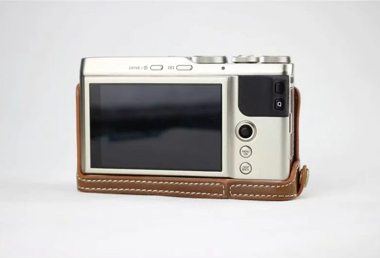 PU Leather Half Bottom Camera Bag Case for Fujifilm XF10 Digital Compact Camera