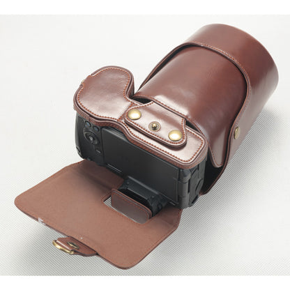 PU Leather Camera Protection Case + Strap + Camera Lens Bag for Canon EOS R