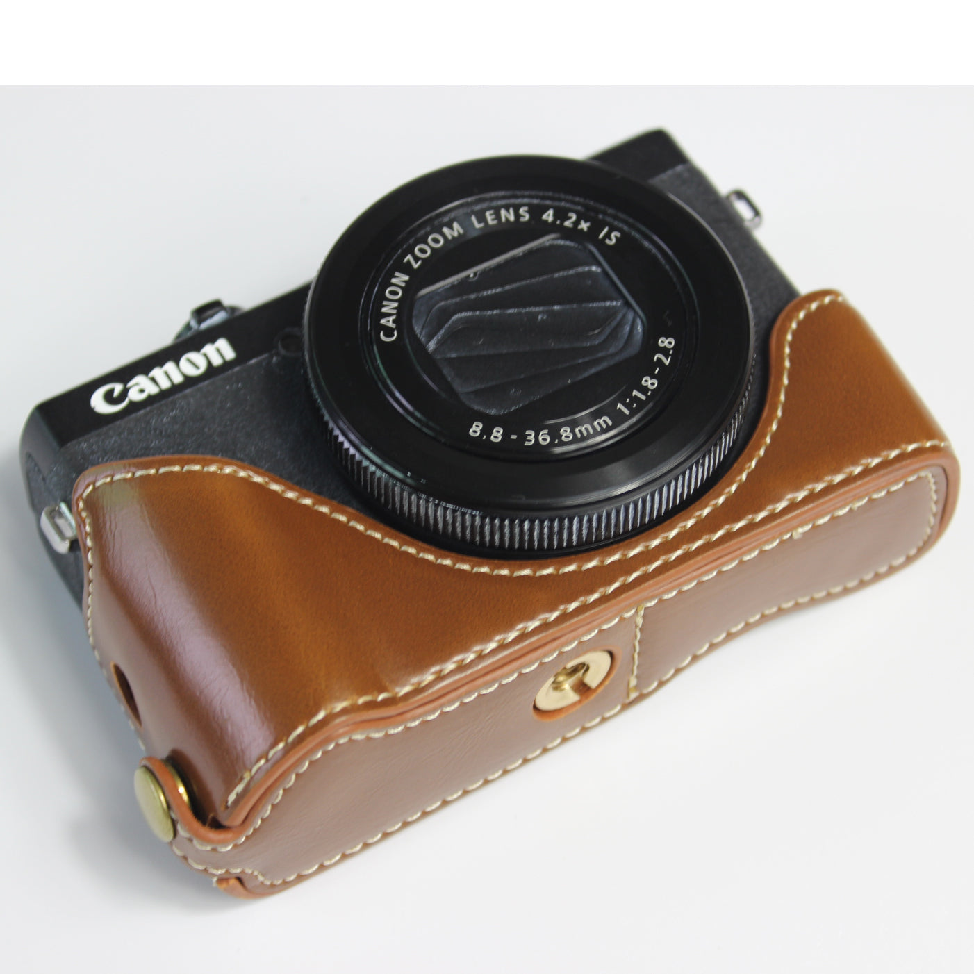 PU Leather Half Camera Case Bag Cover Protector for Canon PowerShot G7 X Mark II