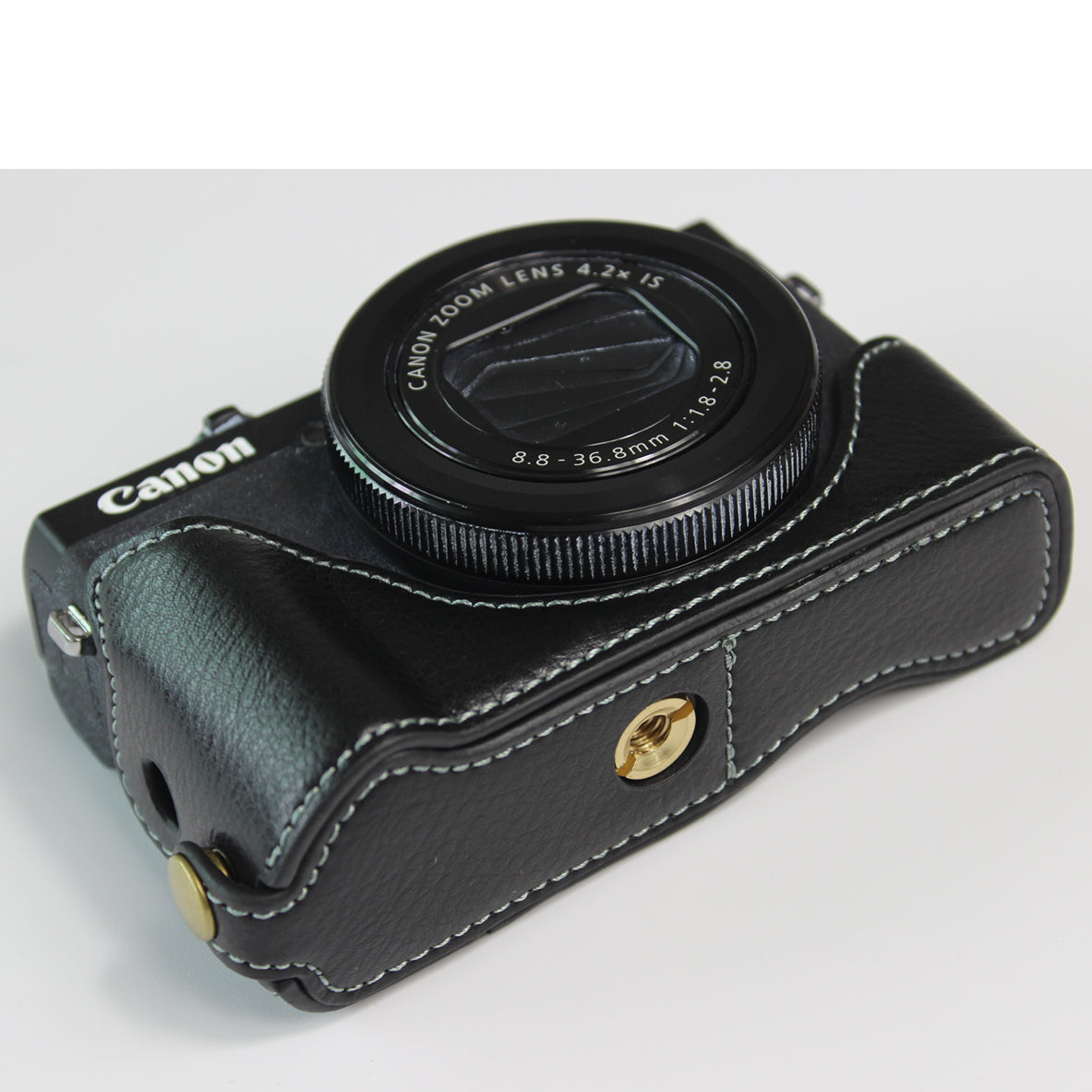 Genuine Leather Half Camera Case Bag Cover Protector for Canon PowerShot G7 X Mark III