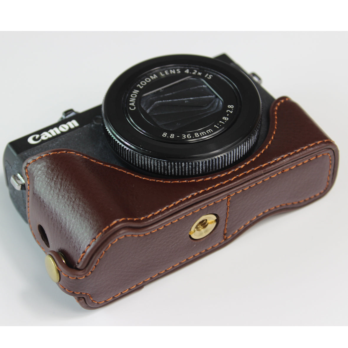 Genuine Leather Half Camera Case Bag Cover Protector for Canon PowerShot G7 X Mark III