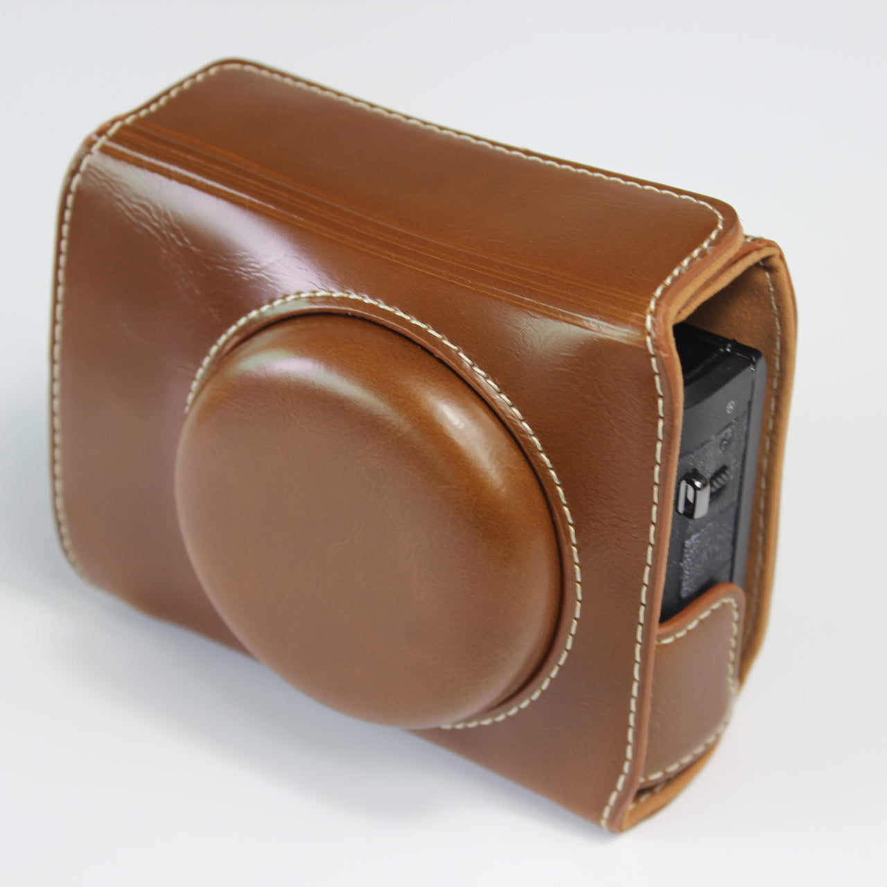 PU Leather Half Camera Case Bag with Strap for Canon PowerShot G7 X Mark III