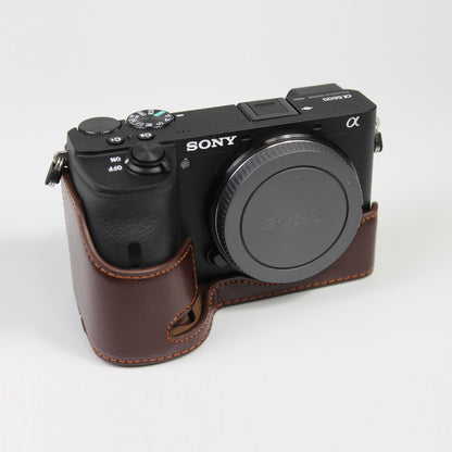 Genuine Leather Camera Protection Base Protection Semi-Case for Sony A6600