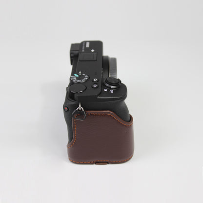 Genuine Leather Camera Protection Base Protection Semi-Case for Sony A6600