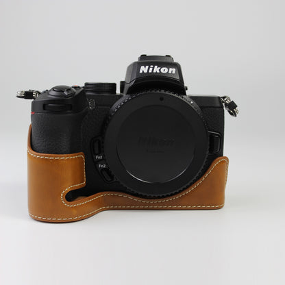 Quality PU Leather Half Bottom Protective Case for Nikon Z50