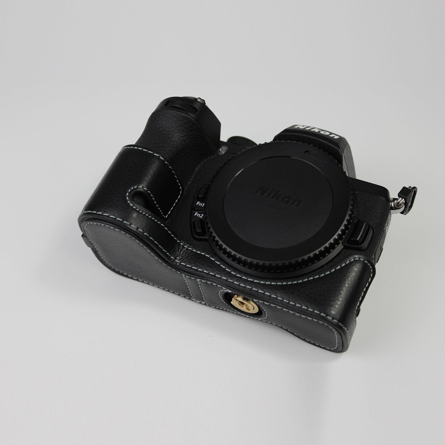 Genuine Leather Half Bottom Camera Protective Case Bag for for Nikon Z50