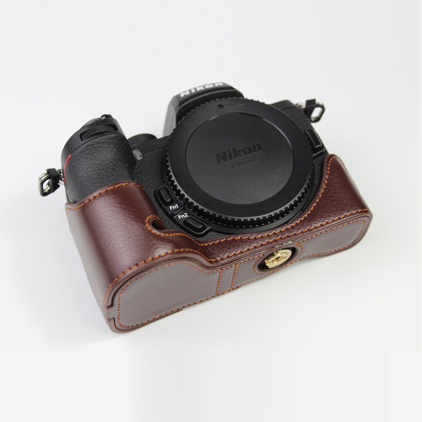 Genuine Leather Half Bottom Camera Protective Case Bag for for Nikon Z50