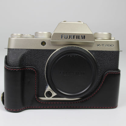 PU Leather Camera Half Cover Case for Fujifilm Fuji X-T200/XT200