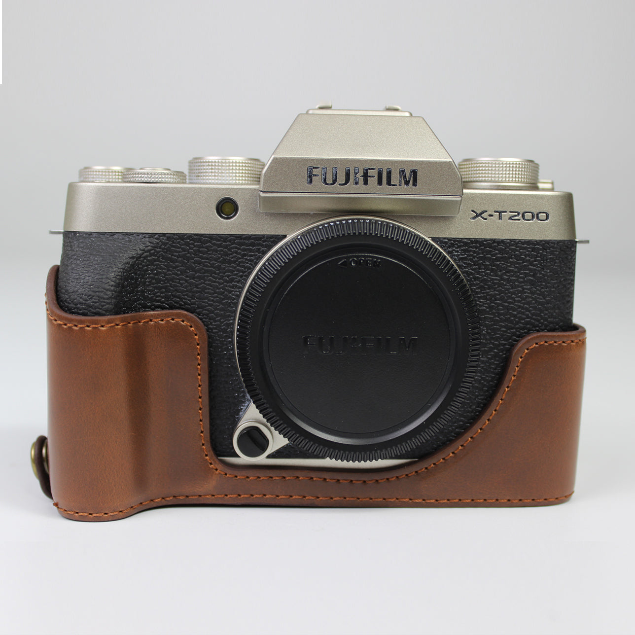 PU Leather Camera Half Cover Case for Fujifilm Fuji X-T200/XT200