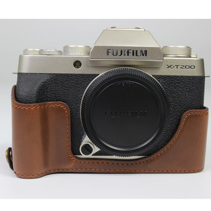 PU Leather Camera Half Cover Case for Fujifilm Fuji X-T200/XT200