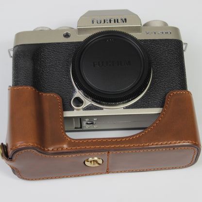 PU Leather Camera Half Cover Case for Fujifilm Fuji X-T200/XT200