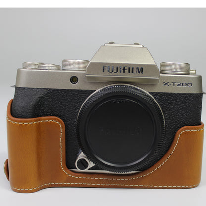 PU Leather Camera Half Cover Case for Fujifilm Fuji X-T200/XT200