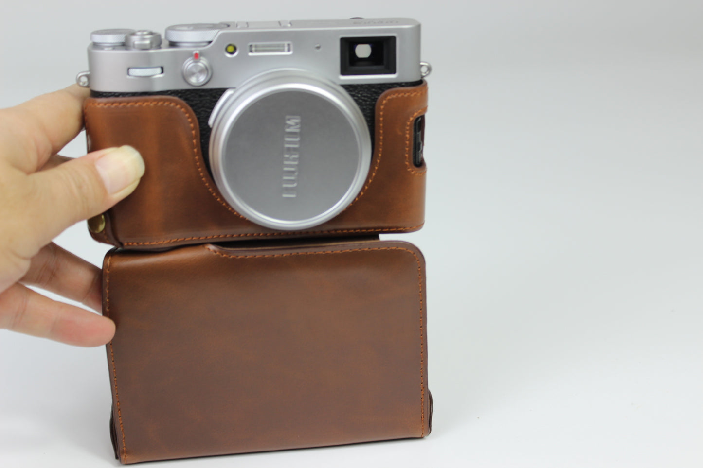 PU Leather Half Camera Case Bag Protector for Fujifilm Fuji X100V