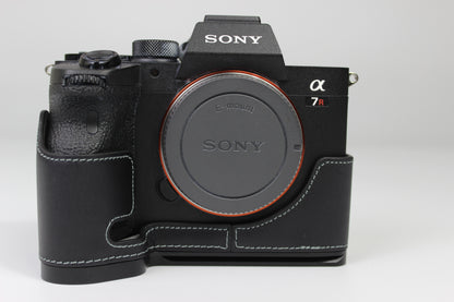 Genuine Leather Camera Half Case for Sony A7R4 / A9 II