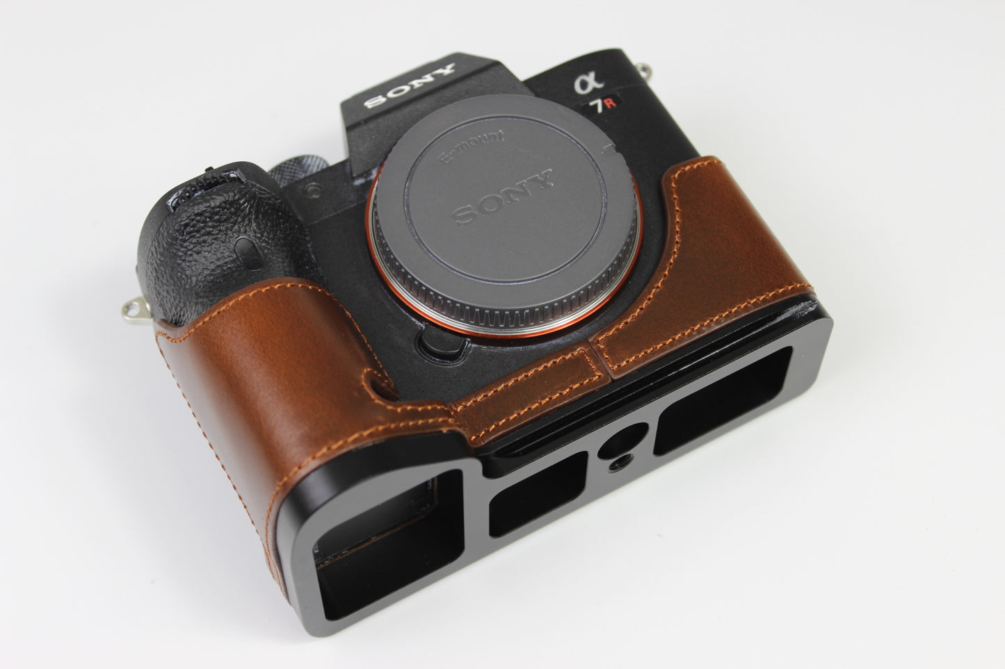 Genuine Leather Camera Half Case for Sony A7R4 / A9 II