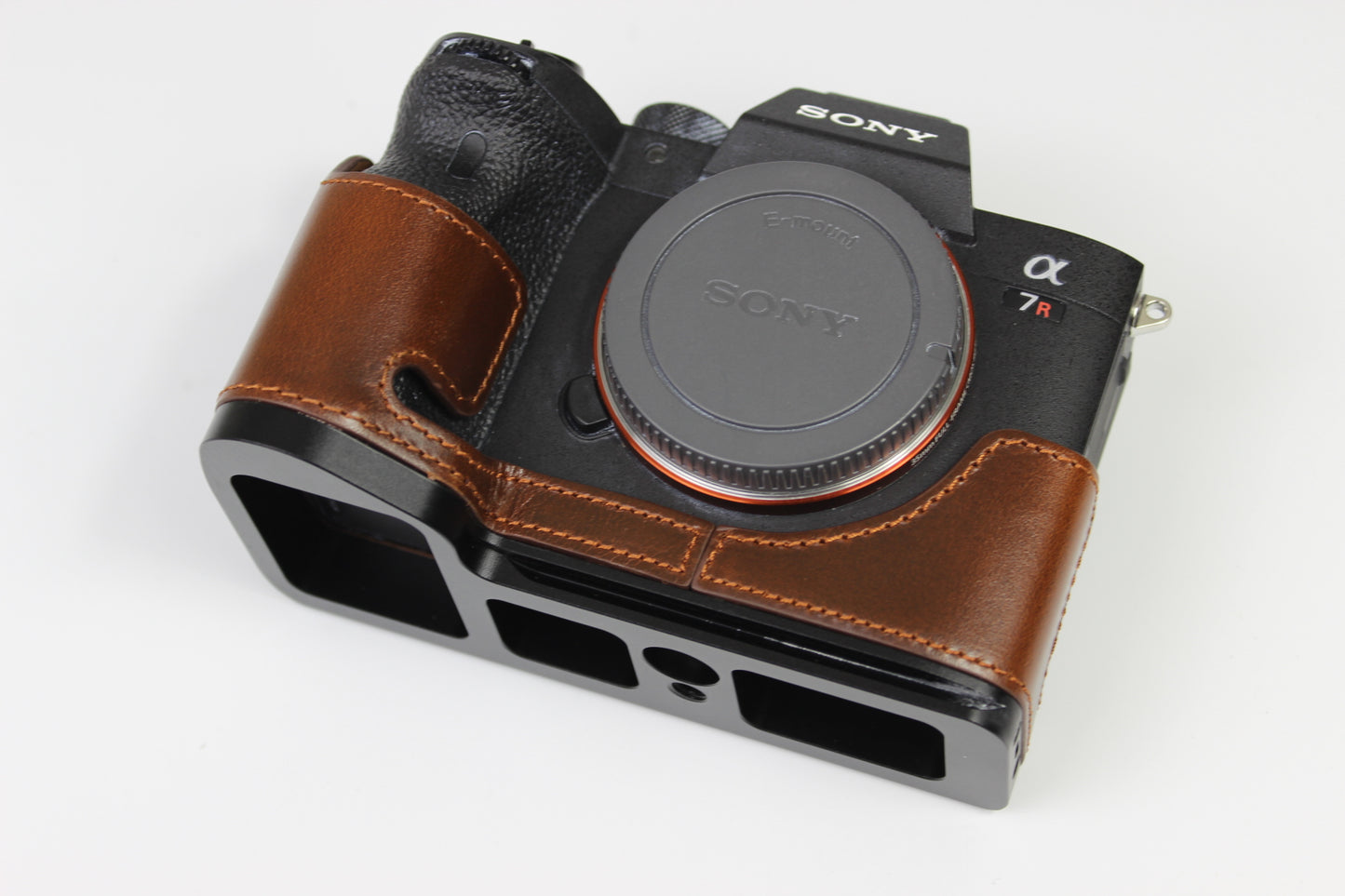 Genuine Leather Camera Half Case for Sony A7R4 / A9 II