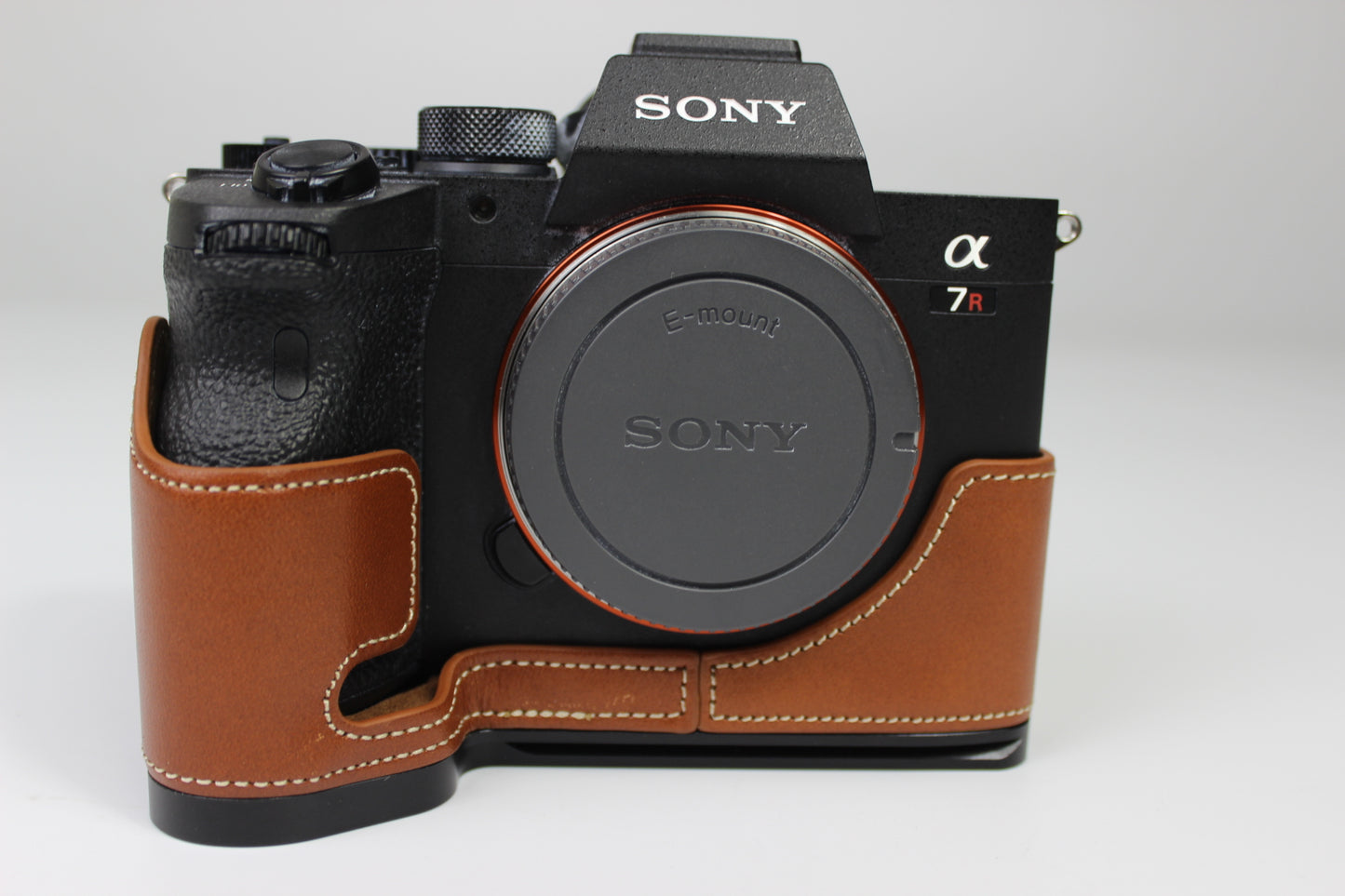 Genuine Leather Camera Half Case for Sony A7R4 / A9 II