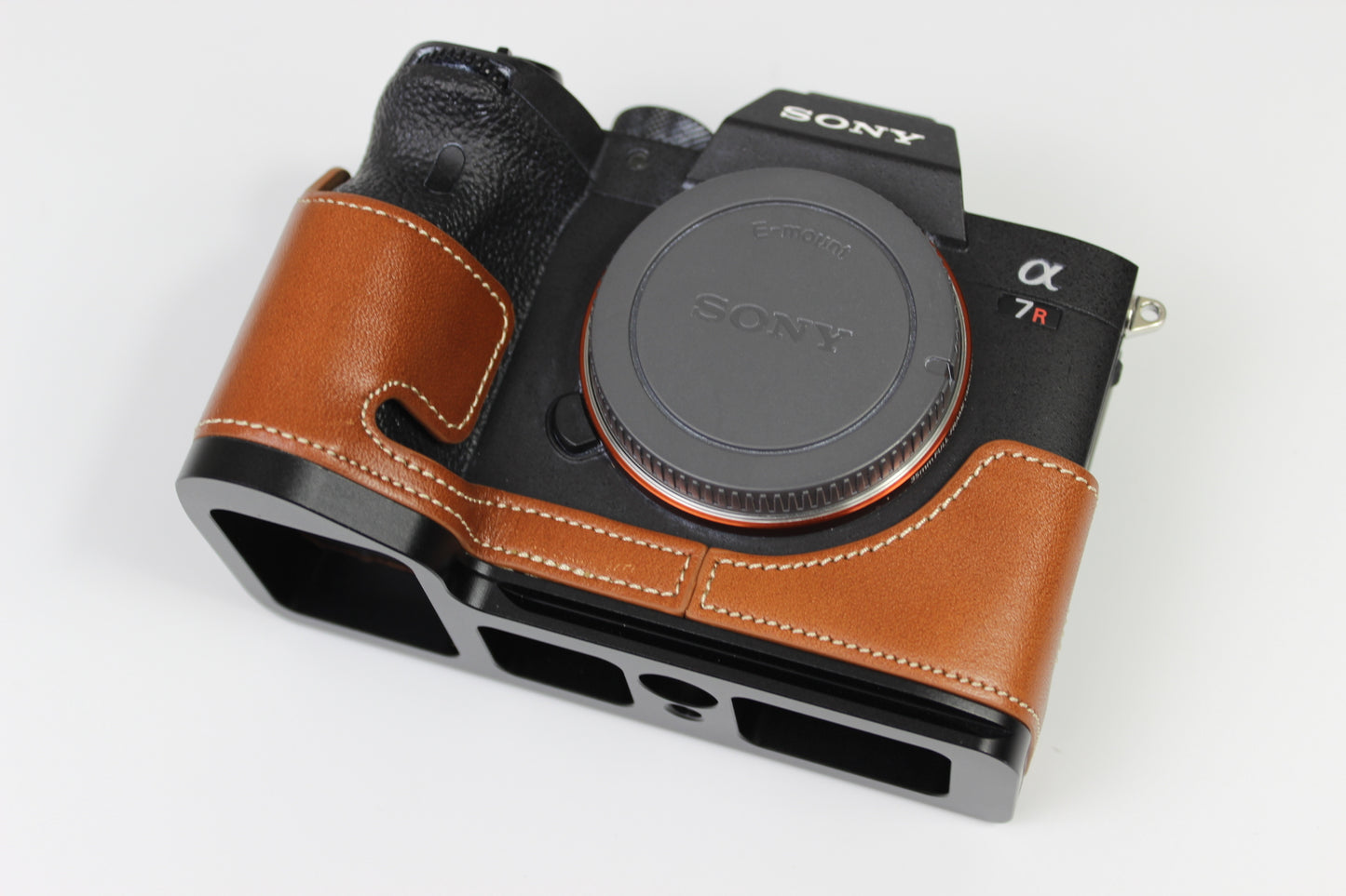 Genuine Leather Camera Half Case for Sony A7R4 / A9 II