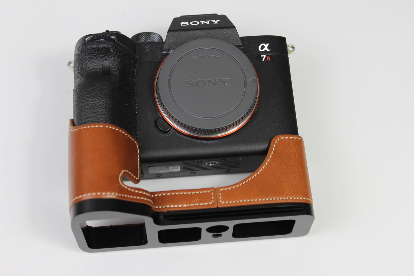 Genuine Leather Camera Half Case for Sony A7R4 / A9 II