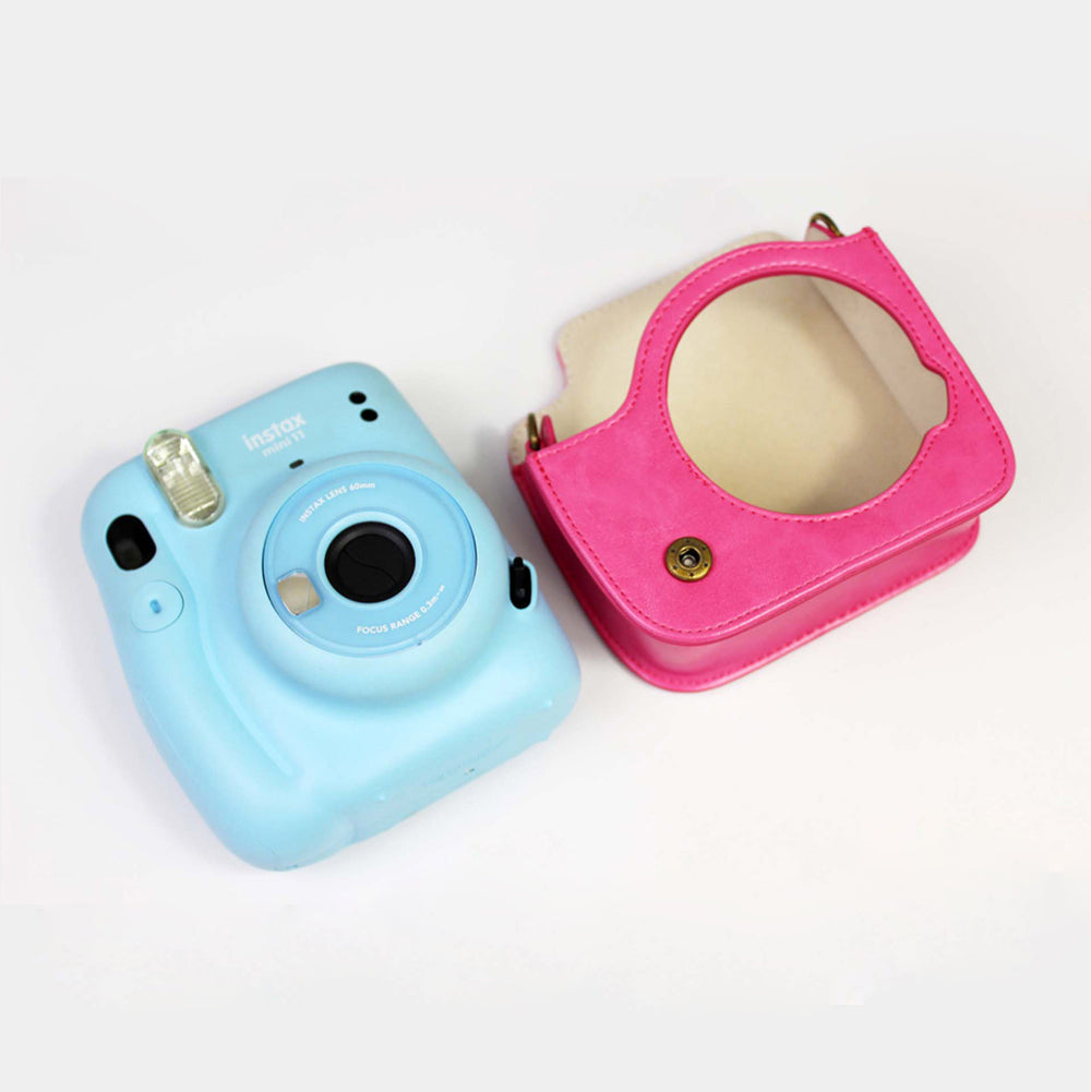 PU Leather Protective Case Cover with Shoulder Strap for Fujifilm Instax Mini 11