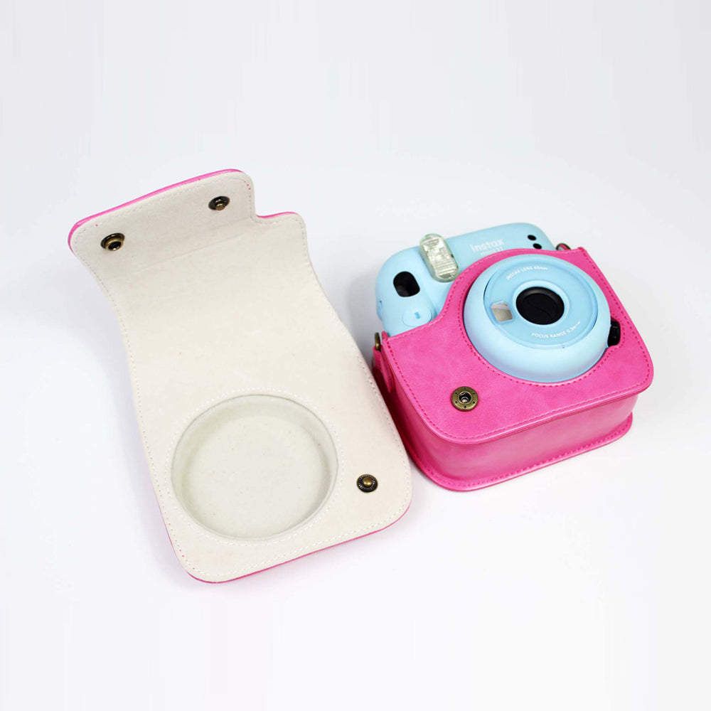 PU Leather Protective Case Cover with Shoulder Strap for Fujifilm Instax Mini 11