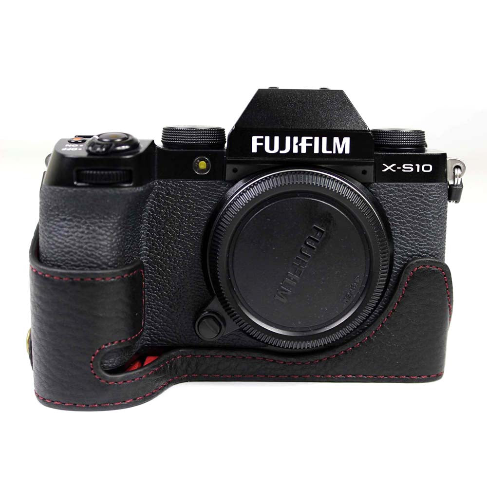 Genuine Leather Camera Half Cover Case for Fujifilm Fuji X-S10