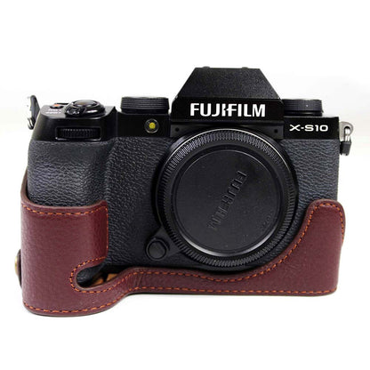 Genuine Leather Camera Half Cover Case for Fujifilm Fuji X-S10